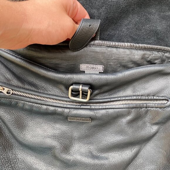 Vintage 90s M0851 Genuine Leather Handbag Purse Black - Picture 9 of 14